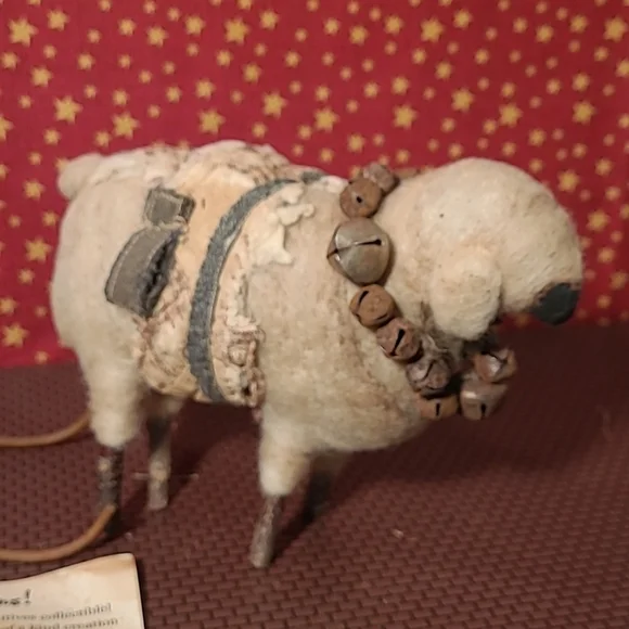 Primitive Sheep Pulling Cart Of Eggs